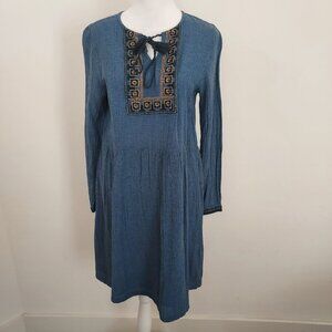 Indi & Cold San Sebastián Embroidered Long Sleeve Dress Size Small